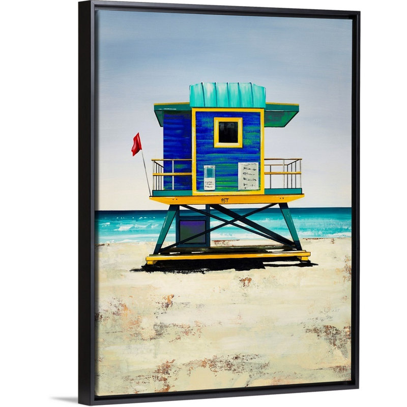 «Lifeguard on Duty V» par Sydney Edmunds - impression sur toile, H 42 po x l 32 po x P 1,75 po, Cadre flottant noir