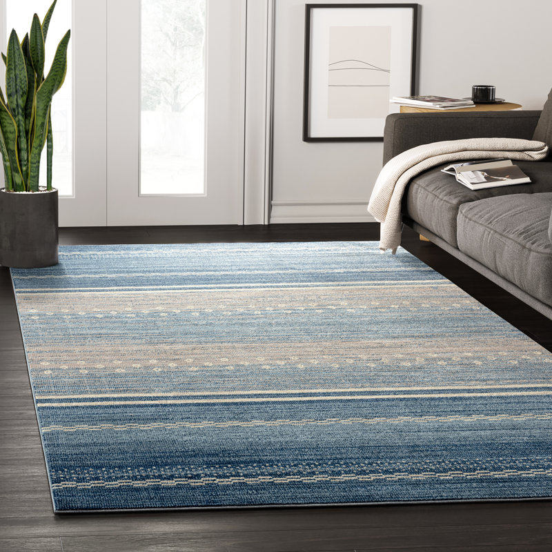 Striped Indoor Rug, Rectangle 4' x 6'