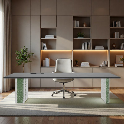 Bureau fluorescent en bois massif noir