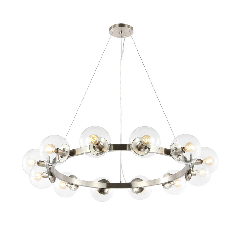 Joandaly 12 - Light Dimmable Wagon Wheel Chandelier, Nickle