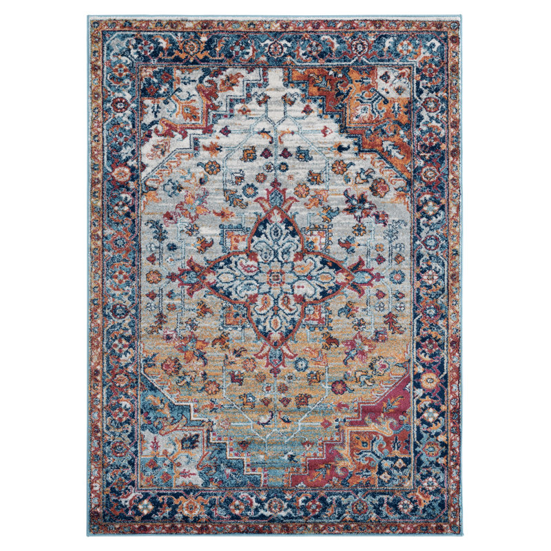 Tapis oriental bleu / brun Cédric, Rectangle 1 pi 10 po x 3 pi
