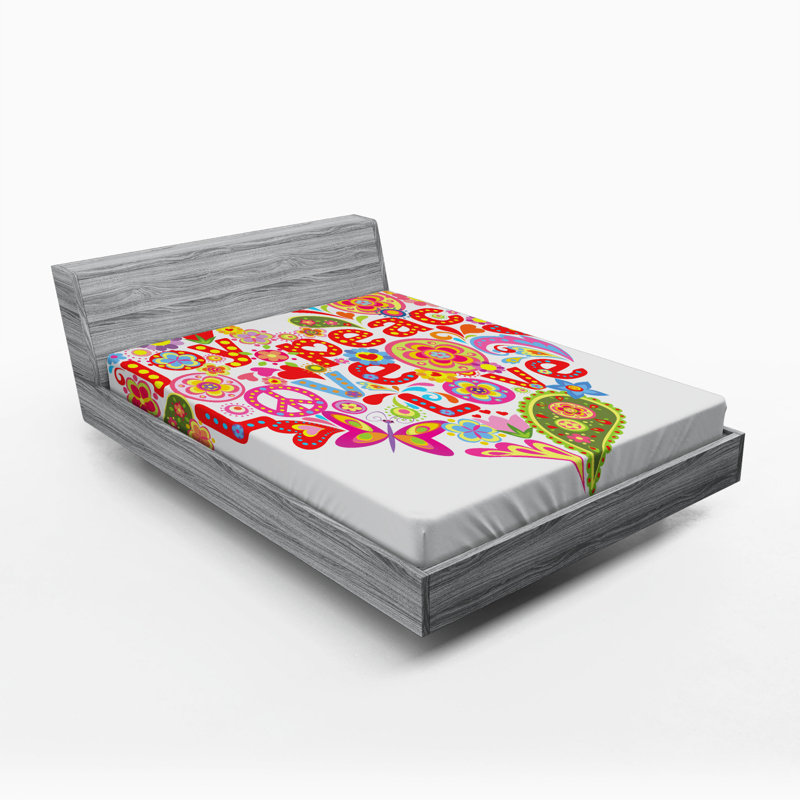 Microfiber Floral Fitted Sheet, Queen Fitted Sheet