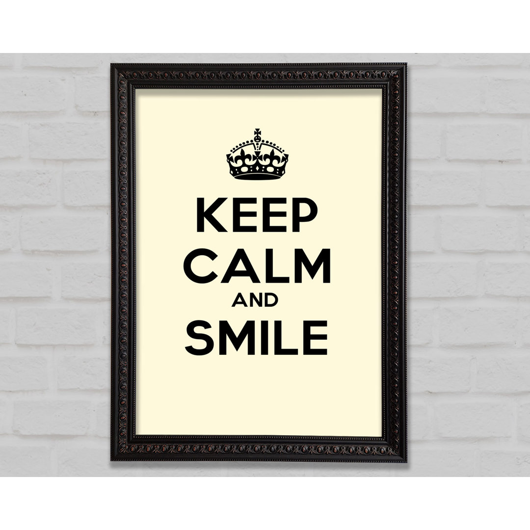 Keep Calm Smile Cream - Einzelner Bilderrahmen Kunstdrucke