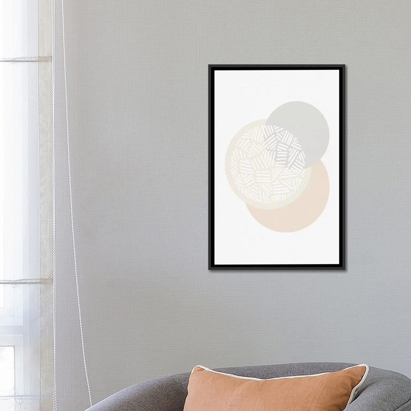 « minimalier géométrique iv », impression sur toile, H 26 po x l 18 po x P 1,5 po, Toile avec cadre noir, Pas de tapis