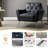 Johan Faux Leather Armchair With Metal Legs and Tufted Back-69986079