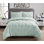 Ensemble d'édredon de 3 pièces en microfibre à nervures Swift Home - couleurs unies et motifs rayés - toutes saisons, durable, facile d'entretien