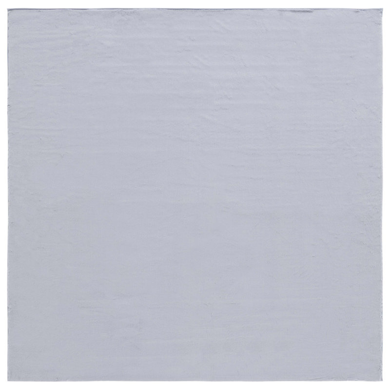 Faux Rabbit Fur Performance Machine Washable Solid Color Rug, Square 6'