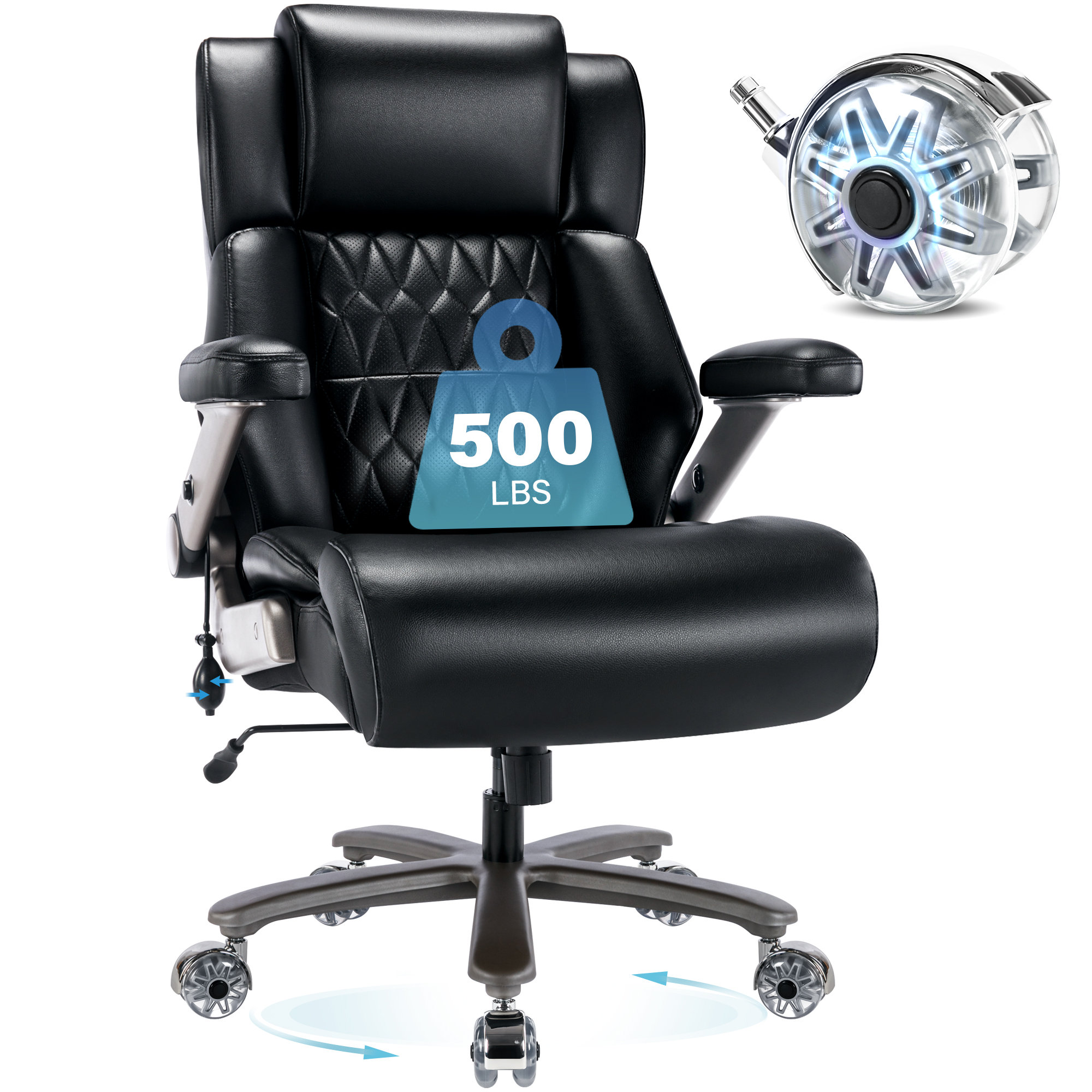 Inbox Zero Marciann Big and Tall Office Chair 500LBS Ergonomic Office