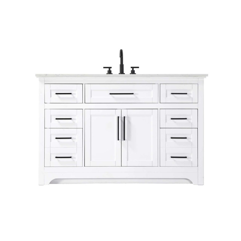 Meuble-lavabo simple 54 po blanc, 54", Blanc