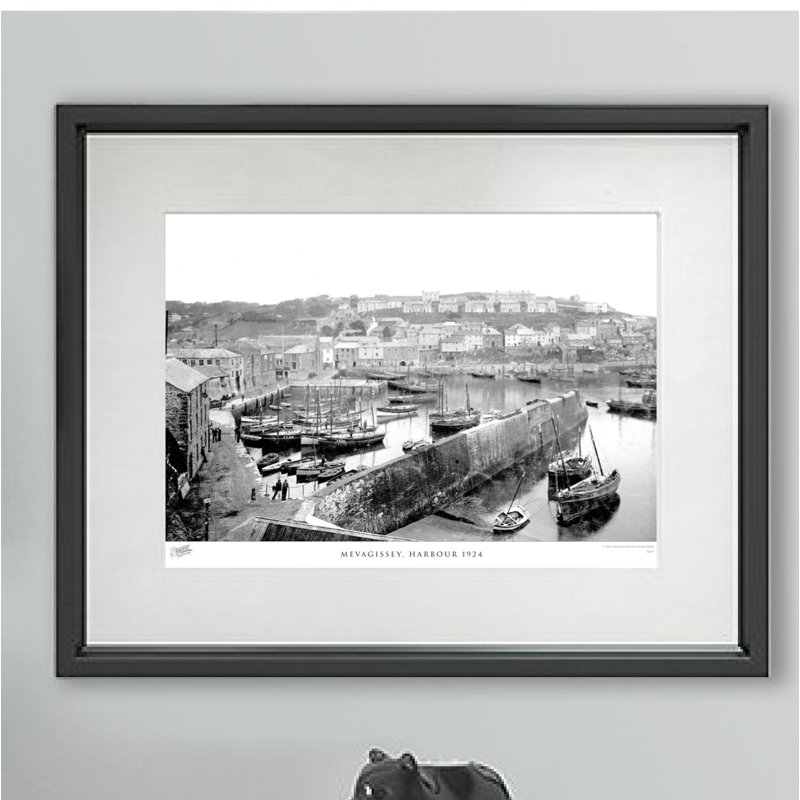 Mevagissey, Harbour 1924 - Single Picture Frame Print, 45cm H x 60cm W x 2.3cm D