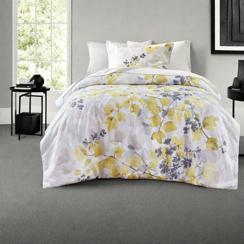 Soft Bedding Set With Storage, Modern Botanical Twin Xl