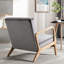 Fauteuil Mid-Century moderne en finition grise avec mousse et velours pour le salon ou la chambre à coucher, offrant une expérience de soutien à la mode, 31,71 po de profondeur, 25,72 lb, tissu ouvert à cadre fiable-1979850964-1979850963