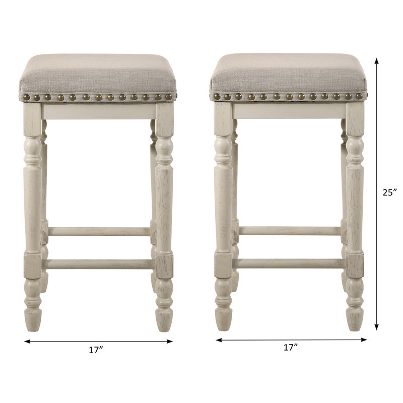 Backless Sqaure Counter Stool Set Of 2