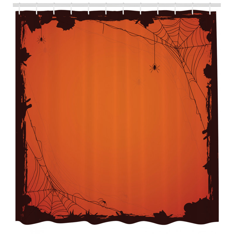 Spider Web Shower Curtain Set + Hooks, 70" H x 69" W