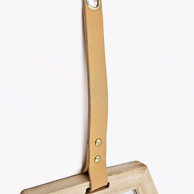 Miroir hexagonal, miroir à cadre en bois pour la maison, 11,2 po x 9,8 po