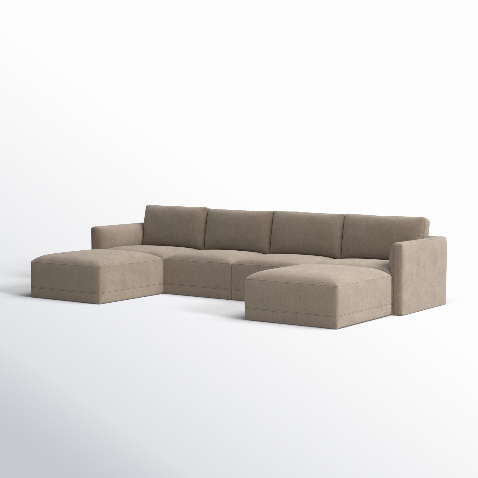 Deirdre Modular Upholstered U-Sectional, Taupe Velvet