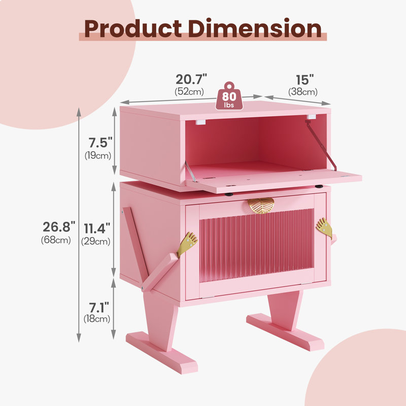 Sunvivi Side Table, Pink