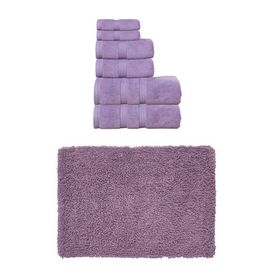 Bruno Collection 100% Soft Cotton Bath Towel Set & Bath Rug