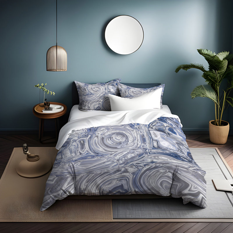 Polyester Abstract Duvet Cover, King Duvet Cover + 2 King Shams