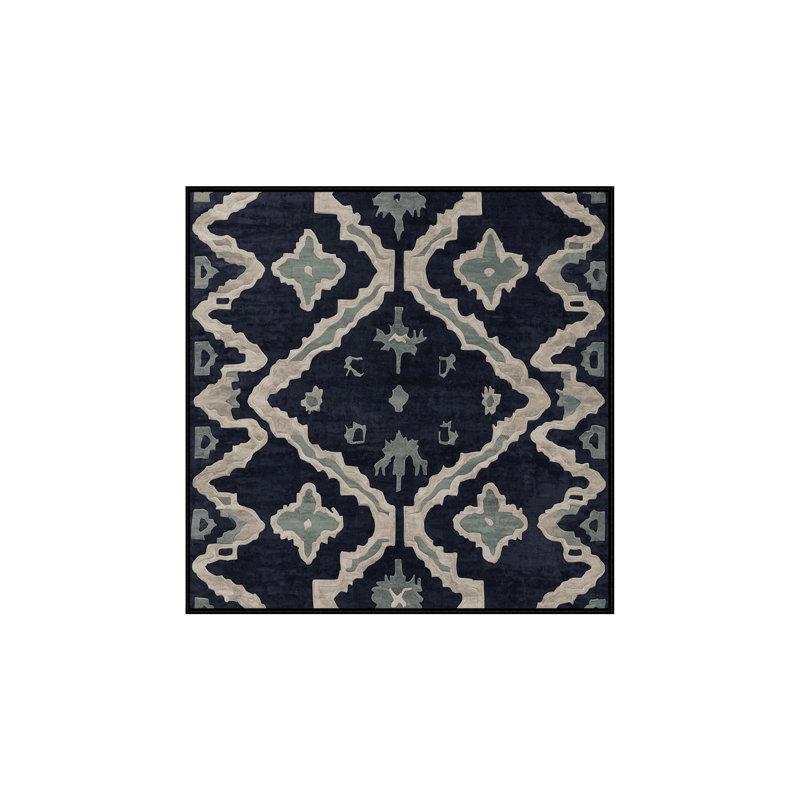 Tapis gris soyeux et moelleux, Carré 5 pi