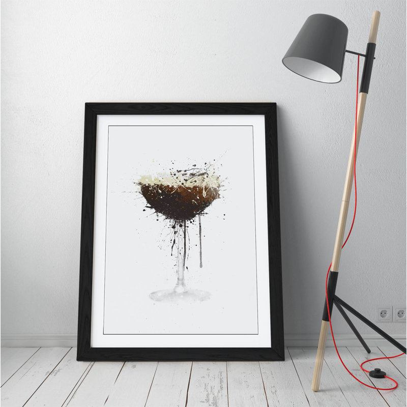 Espresso Martini Brown - Single Picture Frame Print on Canvas, Black Framed, 89cm H x 64cm W