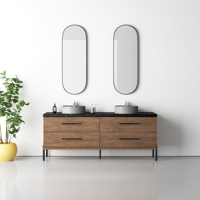 Dasher 72" Double Bathroom Vanity with Mirror