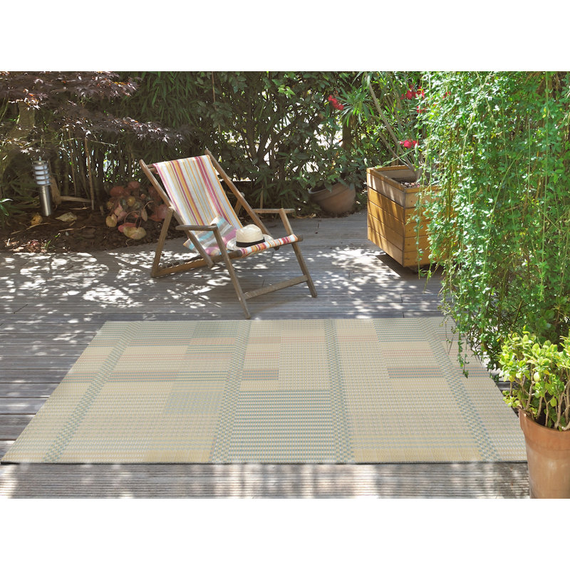 Tabris Geometric Shapes Flatweave Indoor / Outdoor Area Rug, Rectangle 120 x 170cm