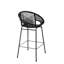 Patio d'extérieur en simili noir de 2 avec forme ergonomique et finition facile à entretenir en fer pour l'arrangement des sièges