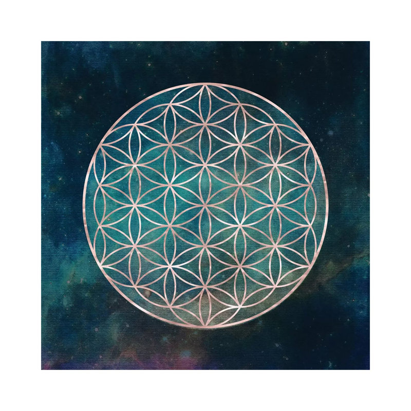Mandala fleur de vie - reproduction d'art, H 18 po x l 18 po x P 1,5 po, Toile tendue