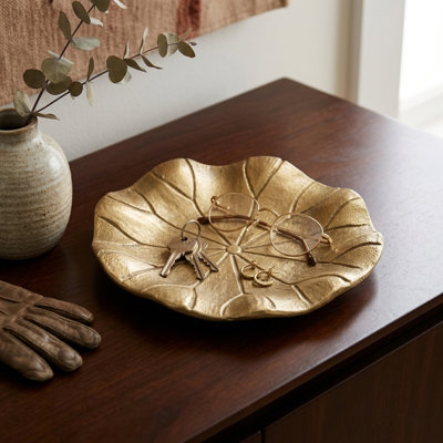 Hypatia 5.75" Cast Iron Lily Pad Catchall Tray - Gold