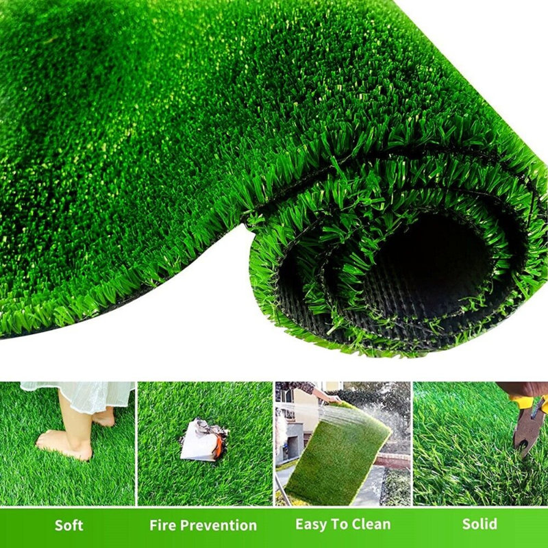 Tapis synthétique synthétique synthétique vert gazon synthétique, H 1 po x l 78,74 po x P 19,68 po