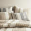 Édredon pour lit double / grand 3 pièces - couleur terre, tissage gaufré spécial, coton doux à 100%, bourre de bourre, tons d'utilisation toute l'année et motif rayé, mélange, moelleux pour les saisons, fabrication-121262463