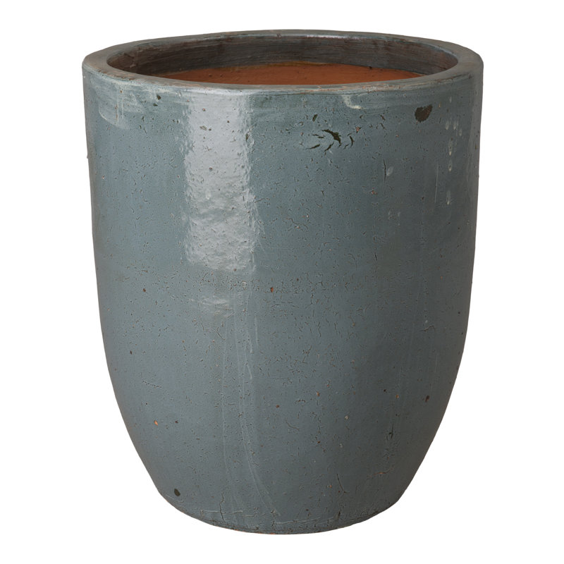 Pot à fleurs en céramique Efkea, Bleu, H 33,5 po x l 27,5 po x P 27,5 po