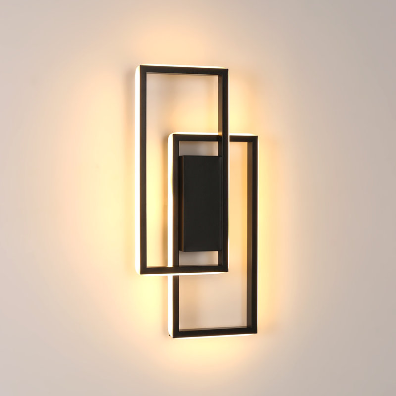 2-Light 40.5Cm Black LED Flush Mounted Sconce