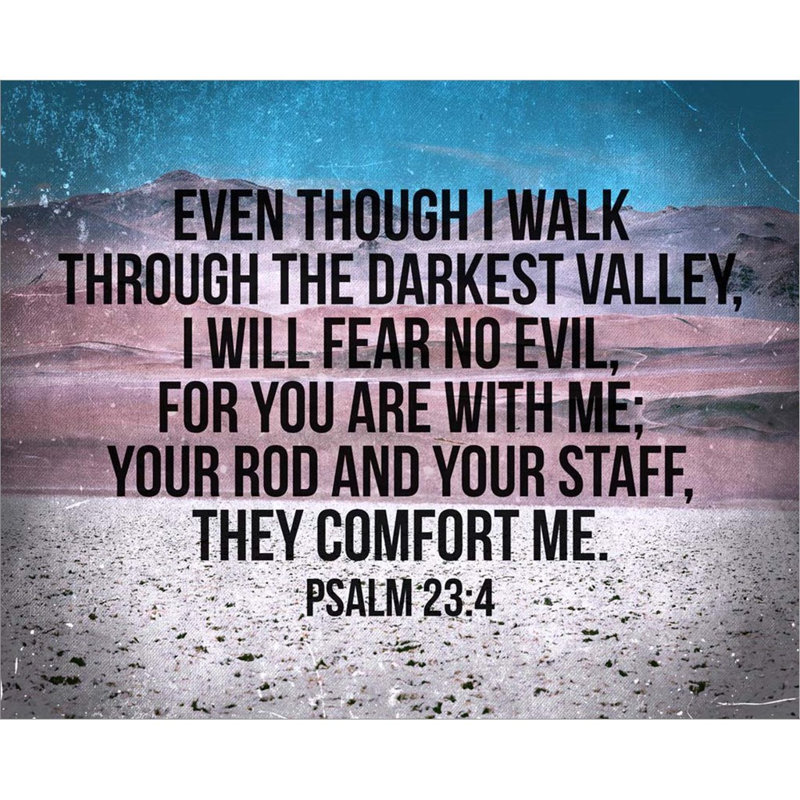 Art mural sur toile, Psalm 23: 4 par Inspire Me