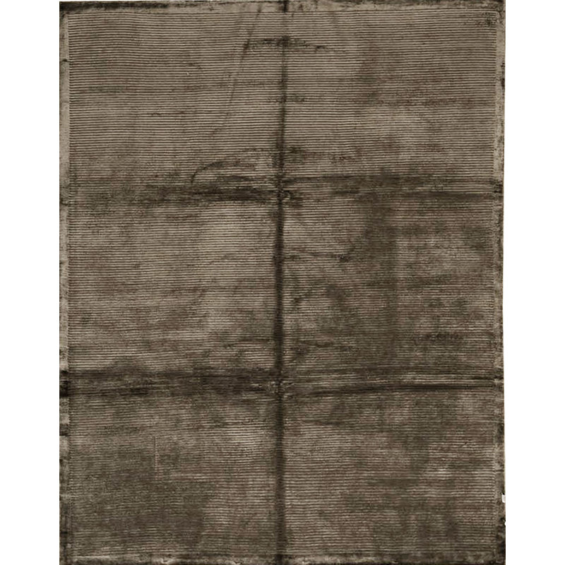 Wool Striped Area Rug in Dark Green