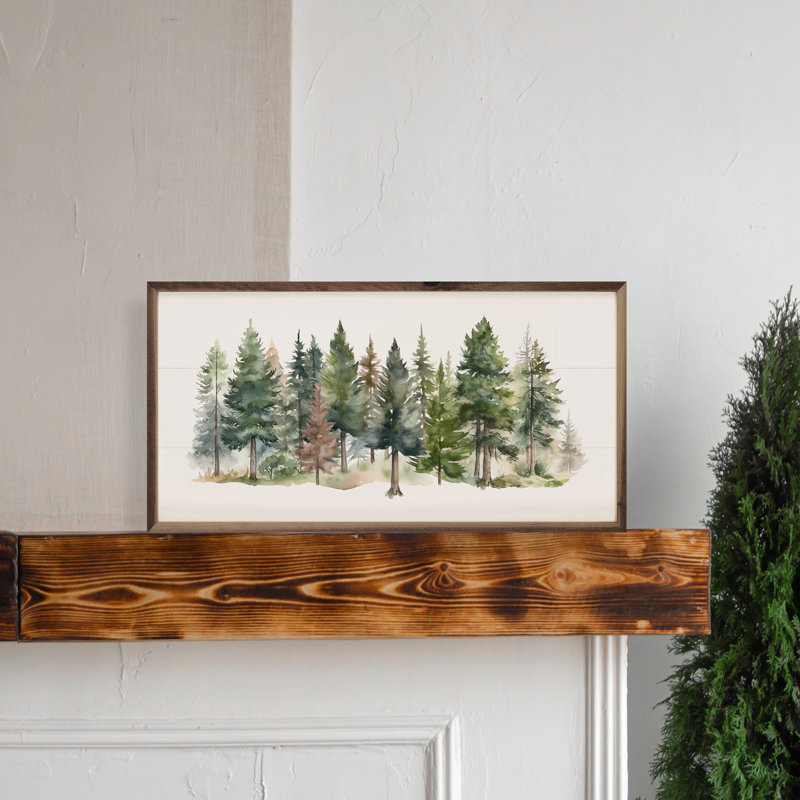 Watercolor Pines Forest Ii, H 8 po x l 16 po x P 1 po