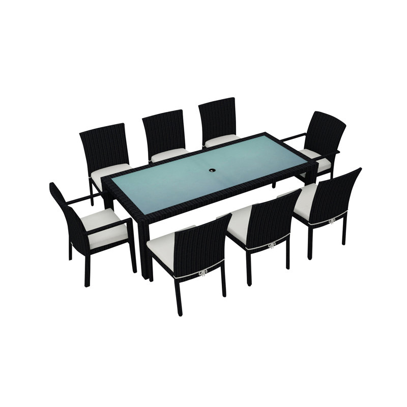 Urbana Outdoor - Piece Dining Set, Canvas Charcoal Sunbrella® Canvas, Coffee Bean, 8