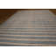 Large Size Antique Cotton White and Blue Stripes Flatweave Indian Dhurrie Rug
