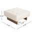 Lin carré rembourré beige, pieds en bois d'hévéa, siège confortable, idéal pour la maison, contreplaqué de haute qualité de 30,72 po de largeur, éponge élastique à densité, 35,02 lb, profondeur