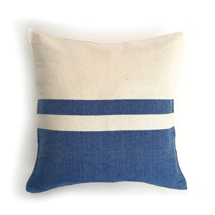 Woven Block Pillow Cover w/ Cream