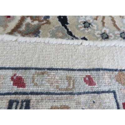 9 x 11'11 Hand Knotted Ivory Fine Nain With Silk Oriental Rug G14803