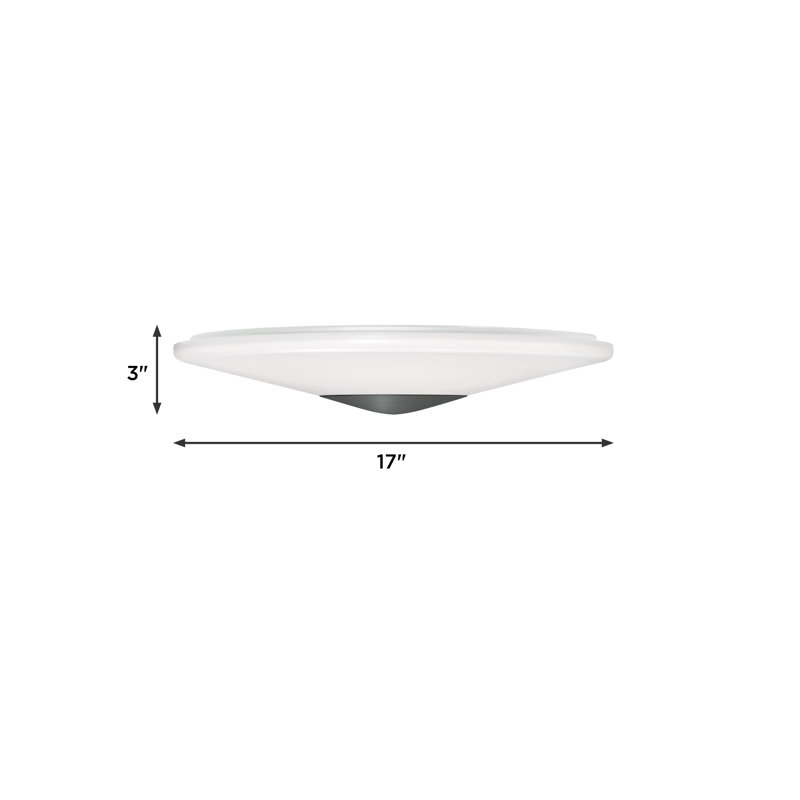 Alpine - LED Flush Mount - 17" - Black, Black