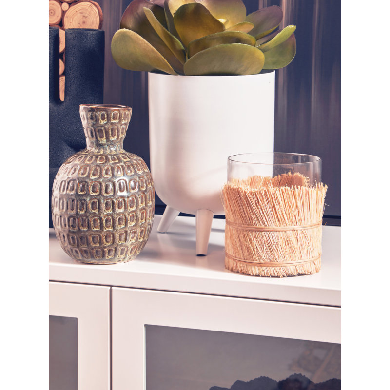Yana Stoneware Table Vase, 22cm H x 15cm W x 15cm D