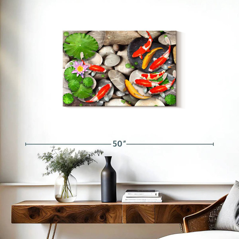 Pond With Koi, 20" H x 30" W