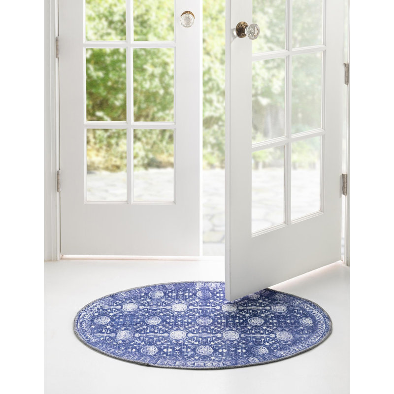 Dymph Chenille Geometric Indoor Rug, Oval 2' x 3'1"