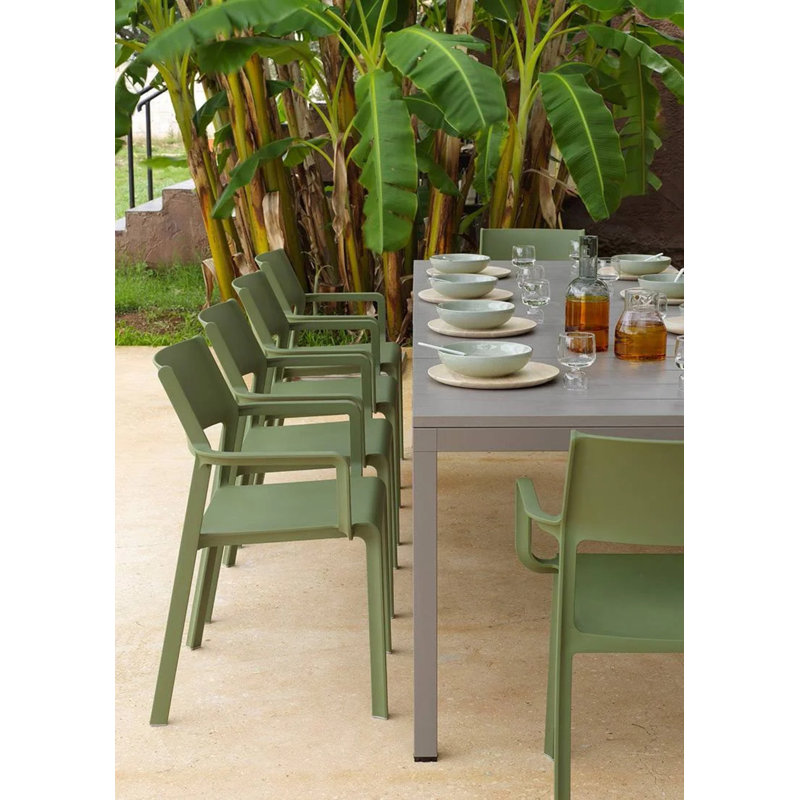 Rio Outdoor Dining Table, Anthracite, 29.92" H x 39" W x 110.24" L