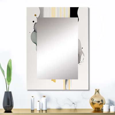 Abstrait formes transitionnelles noires II - miroir mural formes abstraites, miroir décoratif moderne, art imprimé en métal