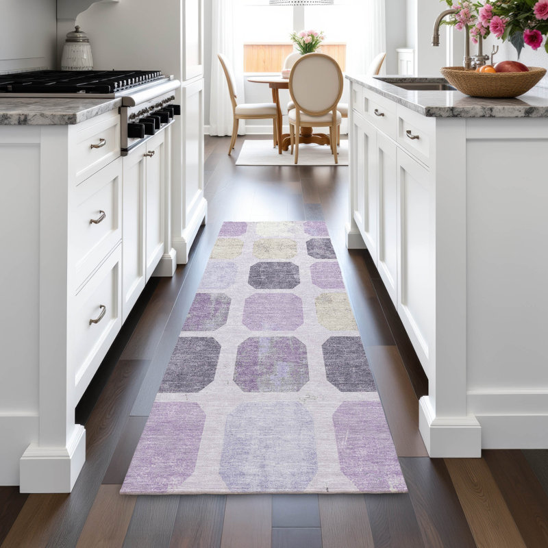 Machine Washable Indoor/Outdoor Kimberlin ACN2182 Geometric Rug, Runner 2'3" x 7'6"