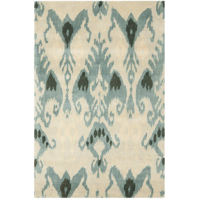 Kline Ikat Hand Tufted Wool Ikat Rug